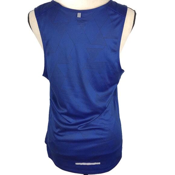 Nike Running Athletic Tank Top Dri Fit Royal Blue Loose Fit Geometric sz Sm - Picture 3 of 9